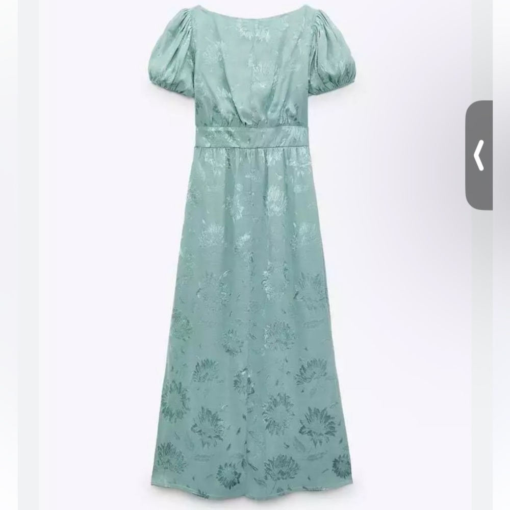 Zara Jacquard Satin Maxi Dress